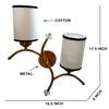 Devansh Metal Electric Wall Light in Gold Colour with White & Black Shade Count of 2 Lights