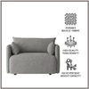 Cozychic Wood 1 Seater With Upholstery Non Storage Sofa In Grey Colour