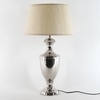 Emlyn Chrome Finish Metal Table Lamp With Off-White Cotton Shade