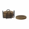 Metalsmith Wooden Coaster Set of 6 with Stand Natural Finish