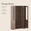 Hubert 6 Door Kitchen Display Cabinet in Classic Walnut Finish