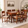 Rangrez Sheesham Wood 6 Seater Dining Set in Honey Oak Finish with Cushioned Chairs