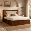 Shilp Solid Wood Compact King Bed Box Storage Provincial Teak Finish Mattress 72 x 72 Inches