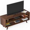 BLUEWUD Leo Engineering Wood Floor Standing TV Entertainment Unit Set Top Box Stand/TV Cabinet Panel with Shelves for Books & D�cor Display Unit Bed Living Room Upto 42 Inches (Brown Maple)