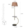 Jigger Metal Multiutility Shelf Floor Lamp With Beige Cotton Shade