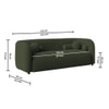 Zenol Boucle Fabric 2 Seater Sofa In Olive Green