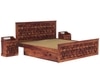 Moglis Solid Wood King Size Bed With Drawer Storage Bed In Teak Finish