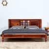 Rangrez Sheesham Wood King Size Non Storage Bed in Honey Oak Finish