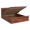 Madhavi Solid Wood King  Size Bed With Hydraulic Storage (Honey Oak Finish)
