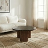 Fluxara Marble Coffee Table In Walnut Finish