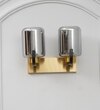 Isabella 2 Light Wall Fitting In Black And Brass Finish Metal With Smoke Glass