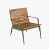 Chalet Teak Wood Lounge Chair in Olive Green Colour