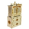 D'Dass Multi Color Mdf and Sheesham Wooden Temple With Cabinet For Pooja