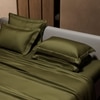 Stoa Paris Super King Size Bedsheet with 4 Pillow Covers  Size Olive Oasis