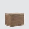 Bulle Bedside Table polished in Matte Finish with trims in Gold