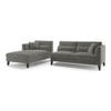 Lewis Sectional Sofa (Colour : Ash Grey Velvet, Cushion : Hard, Seater : Left Aligned 3 Seater + Left Aligned Chaise)