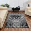 Multicolor Geometric Machine Made Polyester 4 X 6 Feet Carpet