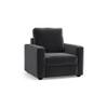 Apollo High Back 1 Seater Fabric Sofa in Pebble Grey Colour