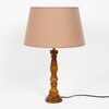 Hatton hand crafted Solid wood honey finish table lamp With Beige Cotton Shade