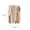 Handmade Wool Shaped Rug Modern Minimalist Beige 9 x 12 Feet Carpet