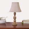 Devansh Off-White Cotton Vintage  Lamp With Wood Base (12X8X20.75)