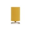 Bruce Yellow cotton table lamp with White Brushed wood base