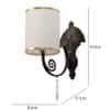 Eliante Cloth Shade Wall Lights Mild Steel & Glass Material Dark Brown & White Finish
