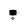 Callie Black cotton & solid wood table lamp