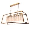 Eliante Hanging Light, 5 Bulb, Champagne Glass Shade, Mild Steel, Modern Pendant Lighting