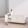 Hexa Red Engineered Wood Shoe Rack in Frosty White Colour