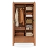 Toledo Solid Wood 2 Door Wardrobe In Amber Walnut Finish