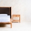 Neo Kyoto Solid Wood Queen Non Storage Bed in Black Colour
