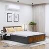 Hexa Engineered Wood Modern King Bed With Headboard With Storage In Slate Grey And Giant Wood
