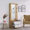 Hexa Red Wooden Dressing Table in Giant Wood and Frosty White Colour