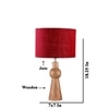 Devansh Maroon Jute Table Lamp With G Wood Natural Base -(7X18.25 Inches)-12