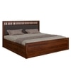 Vrinda Solid Wood King Size Bed In Hydraulic Storage Bed In Honey Oak Finish
