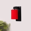 Devansh Solid Wood Electric Wall Light in Brown Colour with Red Shade Count of 1 Light