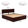 Hearti Solid Wood King  Size Bed Without Storage (Walnut Finish)