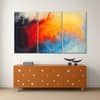 Truss Red Blue Pieces Ice Flame Abstract Canvas Wall Canvas Wall Prints Set of 3 Multicolor Matte