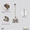 Fabia 3 Light Metal Chandelier