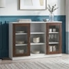 Viona Engineered Wood Display Bar Unit Frosty White Columbian Walnut