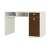 Alana Study Desk with Cabinet Drawer and Shelf in Ivory Coffee Walnut Colour