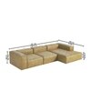 Elegantedge Wood Left Aligned 3-Seater With Upholstery Non Storage Sofa In Brown Colour