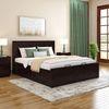 Almaya Solid Wood King Size Hydraulic Storage Bed In Mahogany Finish