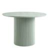 Velin Round Solid Mango Wood Pedestal Dining Table Sage Green
