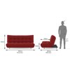 Palermo 3 Seater Click Clack Sofa cum Bed In Salsa Red Colour