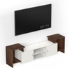 Bluewud Optimal Engineered Wood Tvcabinet In Brown Maple & White Finish