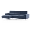 Chelsea Left Aligned 3 Seater Sectional Fabric Sofa (Lapis Blue)