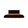 Brilliant Sheesham Wood King Size Bed Drawer Storage Walnut Finish (72 x 78 inches)