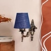 Devansh Metal Electric Wall Light in Antique Gold Colour with Blue Shade Count of 1 Light